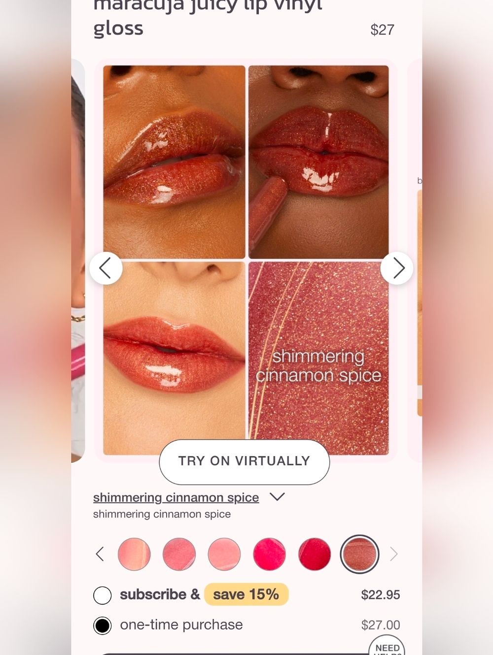 Tarte Maracuja Juicy Lip Vinyl In Shimmering Cinnamon Spice Lip -NEW